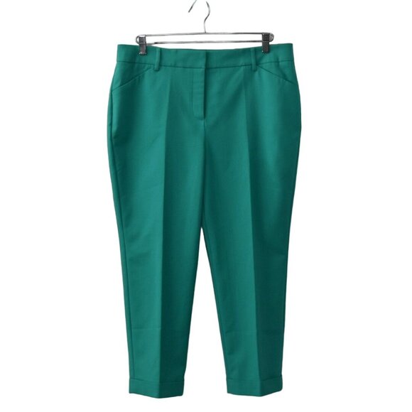 Chicos So Slimming Crop Pants Womens 12 Chicos 2 Serene Stretch Cuffed Green - Picture 1 of 8